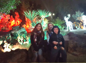 With my host sister Nicole and my host brother Tristan in the lightly Cactus Garden.